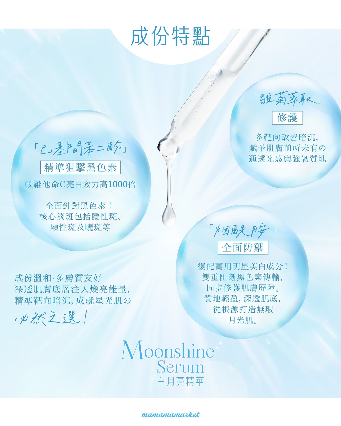 【 限時率先預訂 】MAMAMA Moonshine serum 白月亮精華 50ml