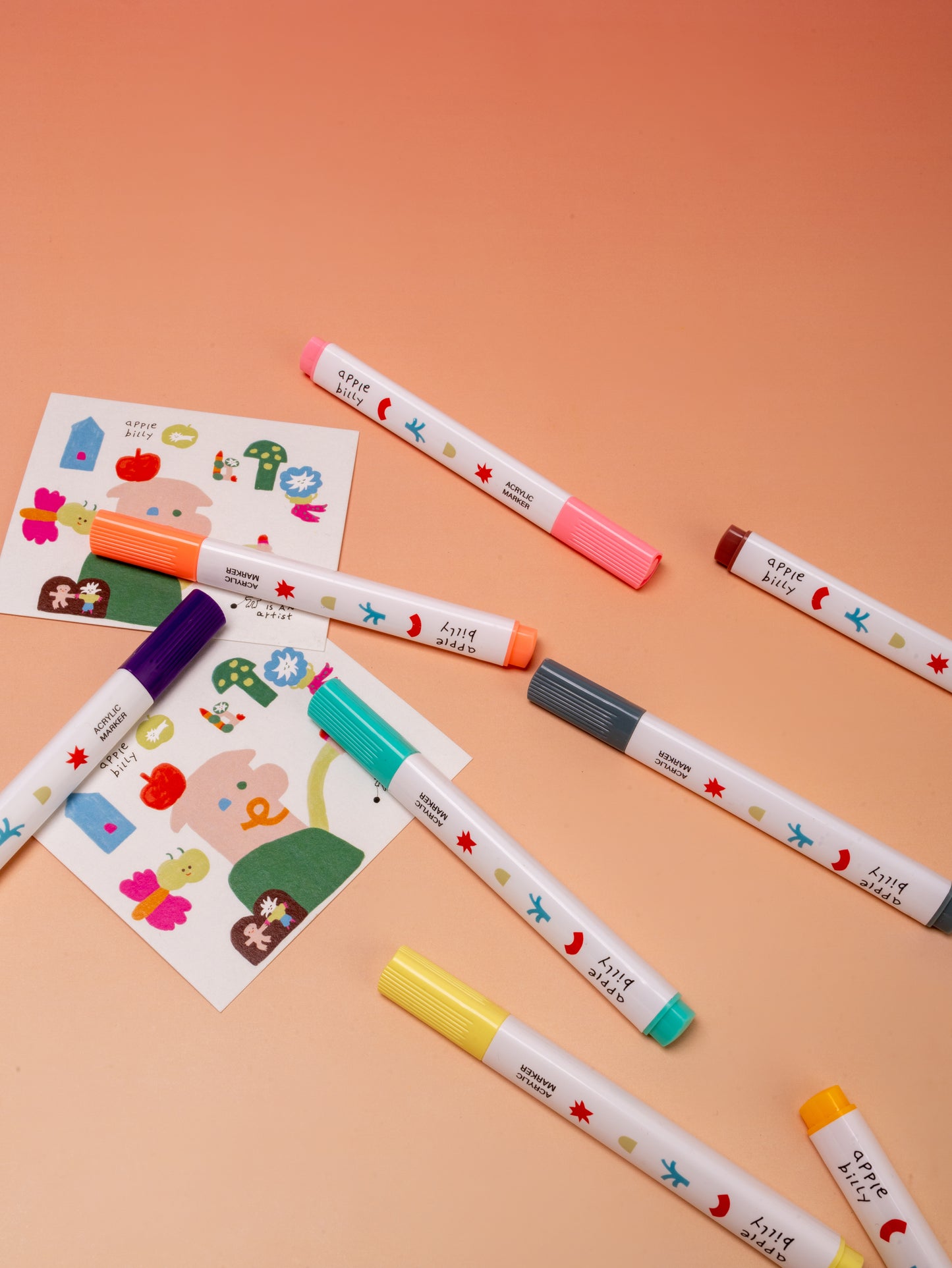 【 現貨發售中 】Apple Billy ACRYLIC MARKERS ( 48色連隨行袋 )