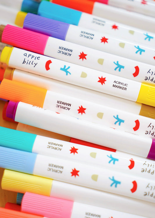 【 現貨發售中 】Apple Billy ACRYLIC MARKERS ( 48色連隨行袋 )